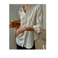 ÁO SƠ MI SATIN TRẮNG - hình thật