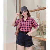 Áo sơ mi sọc kẻ caro nữ