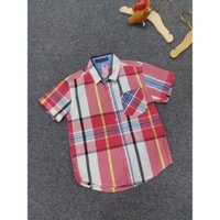 Áo sơ mi sọc lớn đỏ trắng nhí