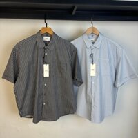 Áo sơ mi sọc thời trang thêu trái tim Áo sơ mi vải Oxford oversize dành cho nam và nữ