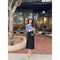 Áo sơ mi tằm nhật họa tiết phố cổ và măng séc tay dài mã 4249