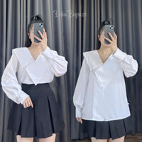 Áo Sơ Mi Tay Dài Kiểu Bigsize Nữ Cổ Chữ V Vải Lụa Chéo Mềm Mại Ít Nhăn Mềm Mại SM158