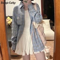 Áo Sơ Mi Tay Dài Nhật Bản Phong Cách Hồng Kông Ins Rời Mùa Hè Hợp Thời Trang Đa Năng Áo Khoác Thường Ngày