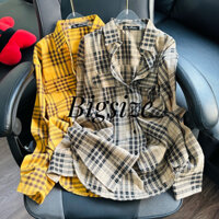 áo sơ mi tay dài vải cotton thô , linen thô , sơ mi caro bigsize nữ , áo khoác sơ ni nữ
