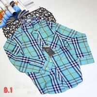 Áo sơ mi tay dài xọc carô BURBERRY size nhí xuất khẩu thời trang cho bé trai & bố 2022 siêu hot