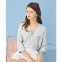 Áo sơ mi tay lỡ xanh lá nhạt