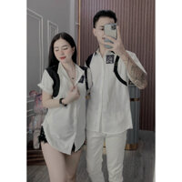 Áo sơ mi tay ngắn boy phố phối cầu vai sang trọng trẻ trung mẫu mới hót trend 2024 - FASHION STORE