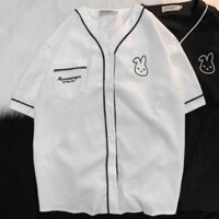 Áo Sơ Mi Tay Ngắn BUNNY Chất Kaki Chéo Phong Cách Ulzzang - MÀU TRẮNG SZ M
