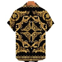 Áo Sơ Mi Tay Ngắn Dáng Rộng In Họa Tiết 3d Phong Cách Baroque Sang Trọng Thời Trang Cho Nam