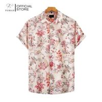 Áo sơ mi tay ngắn nam FOMAN chính hãng, hoạ tiết BLOSSOMING FLOWERS, vải Lụa Mango thoáng mát, thấm hút, mềm mịn | FM-75