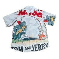 ÁO SƠ MI TAY NGẮN TOM VÀ JERRY UNISEX BẮT MẮT