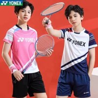 Áo sơ mi thể thao cầu lông Yonex 2024 mới dành cho nam và nữ, trẻ em khô nhanh thoáng khí tay ngắn tùy chỉnh nhóm mua đồng phục đội