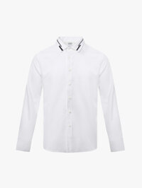 Áo Sơ Mi Thêu 2 Sọc Lá Cổ Form Slimfit SM160