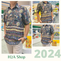 Áo sơ mi thổ cẩm  lụa cát họa tiết đi biển 🌈FREESHIP🌈 áo nam chất đẹp ngắn tay - họa tiết thổ cẩm phom vừa