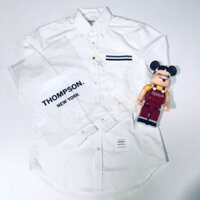 Áo sơ mi Thompson, trắng, viền túi, vải oxford