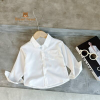 Áo sơ mi trắng basic túi ngực Bear Love (9-28kg)