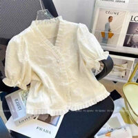 áo sơ mi trắng cộc tay tiểu thư siêu xinh hàng quảng châu