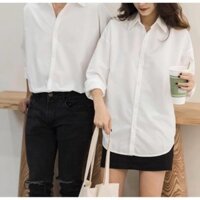 Áo Sơ Mi Trắng Form Rộng Unisex Nam Nữ Tay Dài Hàn Quốc Kiểu Cổ Bẻ Vải Lụa Nhiều Màu - SMD01 - Màu trắng - XL