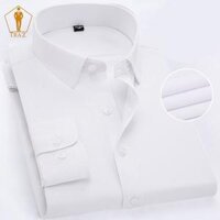 Áo Sơ Mi Trắng Nam TRAZ Công Sở Tay Dài Dáng Ôm Cao Cấp Hàn Quốc - Sơmi kate Hàn,L 65-70kg