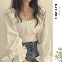 Áo sơ mi trắng nữ tay phồng cổ vuông 31 Firstdateclothing