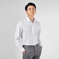 Áo sơ mi trắng OWEN dài tay regular fit chất liệu NANO cao cấp
