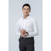 Áo sơ mi trắng owen dài tay slim fit không túi vải nano siêu phẳng siêu mềm mát