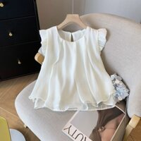 Áo Sơ Mi Trắng Thời Trang Nữ Rời Áo Sơ Mi Trắng Mùa Hè Phong Cách Hàn Quốc Áo Không Tay