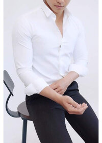 Áo Sơ Mi Trắng Trơn Chất Vải Mềm Mịn TT06 - Trắng - M