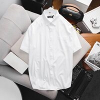 Áo sơ mi trắng trơn có túi big size nam 80 tới 140kg