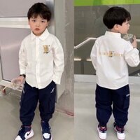 Áo Sơ Mi Trẻ Em Burberry1349 Áo Sơ Mi Mỏng Trẻ Em Hàng Đầu Mùa Hè Thoáng Khí Hợp Thời Trang Áo Sơ Mi