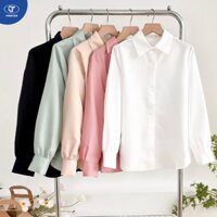 Áo Sơ Mi Trơn Màu Basic Dành Cho Nữ Vải Siêu Đẹp - Vinatex