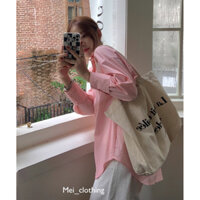 Áo Sơ Mi Trơn Màu Hồng Pastel Mùa Thu Phong Cách Hàn Quốc A21