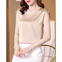 Áo Sơ Mi trung niên nữ HT official,Áo Nữ Cổ Tròn Tay Ngắn Trẻ Trung