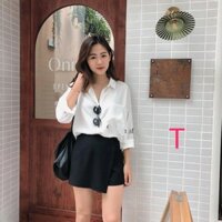 áo sơ mi túi và quần giả váy cực xinh