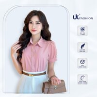 Áo Sơ Mi UK Fashion Cổ Sen Kẻ Ren Thanh Lịch, Cách Điệu, Nữ Tính UKSM2404013