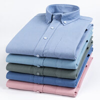 Áo sơ mi vải Oxford cotton mẫu mới xuân thu Pusai Áo sơ mi đơn giản màu trơn cổ bẻ chống nhăn thường ngày