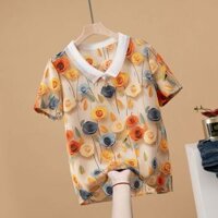 Áo sơ mi voan 3D dành cho nữ Áo thun ngắn tay L-5XL