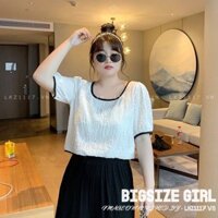 Áo sơ mi voan Bigsize Áo kiểu nữ form rộng tay ngắn cổ u mùa hè Phong cách Hàn Quốc Thời Trang sang chảnh cá tính xinh đẹp quảng châu cao cấp