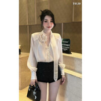 Áo Sơ Mi Voan Tơ Đính Hoa