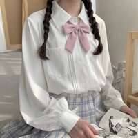 áo sơ mi xếp ly đàn accordion đen trắng JK đồng phục