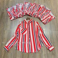 Áo sơ mi Zara VNXK kẻ sọc đỏ cao cấp