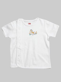 Áo sơ sinh cài chéo tay ngắn CF I049002 Trắng