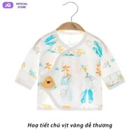 Áo sơ sinh cotton cao cấp JOYNCLEON thiết kế vát lưng chống ướt áo khi đóng bỉm (cho bé sơ sinh từ 0-3 tháng) - Mã KC01