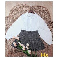 Áo SơMi  Dài Tay Dáng Rộng- Áo Sơ Mi Nữ Trắng Tay Bồng