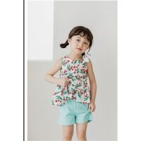 Áo sơmi dáng dài linen hoa nhí dễ thương form xòe Hàn dư xịn _ Cosil Store chuyên hàng xuất dư xịn