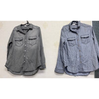 Áo somi denim xám xuất xịn vnxk