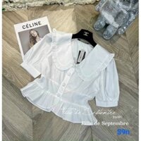 Áo sơmi kiểu nhúng cổ bèo