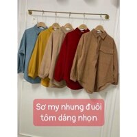 Áo sơmi nhung đuôi tôm - áo sơmi giấu quần
