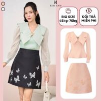 Áo Somi Nữ KIM ÁNH Chất Voan Tơ Mát Nhẹ Áo Kiểu Nữ Thiết Kế Cổ Cách Điệu Cánh Bướm Công Sở Kèm Tag Cao Cấp AK2201