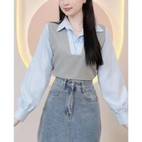 Áo Somi thiết Kế Nữ LAMO DESIGN Áo sơ mi nữ hàn quốc sọc phối màu trẻ trung  màu thu xinh xắn LAMO_B1183